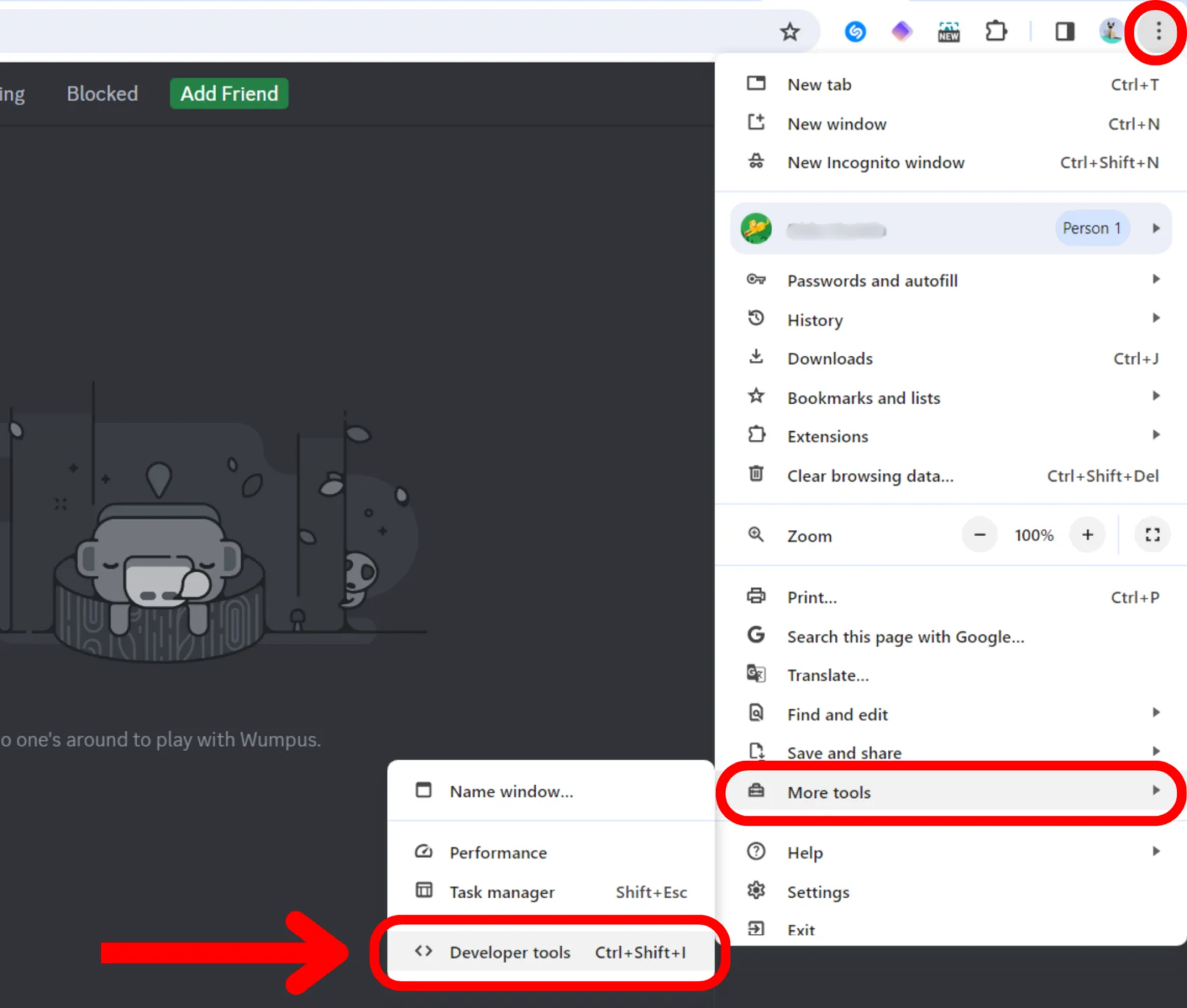 Open Developer Tools